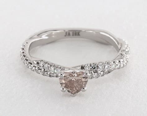 fancy colored diamonds - 0.36 carat Heart shaped Pave engagement ring IN 18K White Gold James Allen
