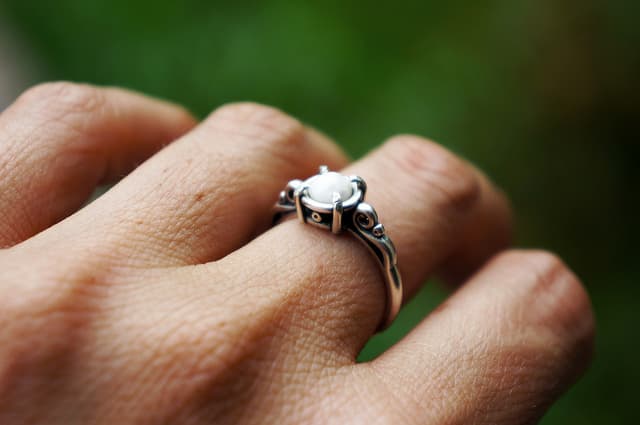 calcareous concretions - scallop pearl ring