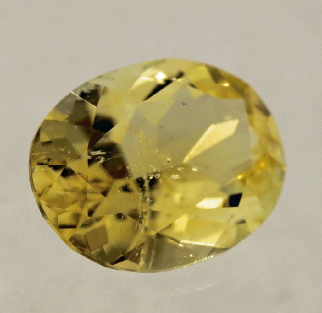 yellow datolite - oval cut, Russia
