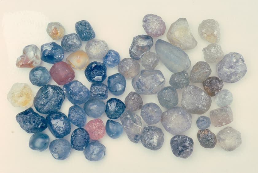 sapphires - heated and unheated - Rock Creek, Montana