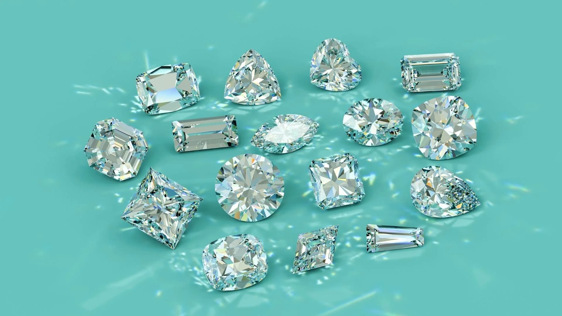 16 diamonds in most popular cut styles