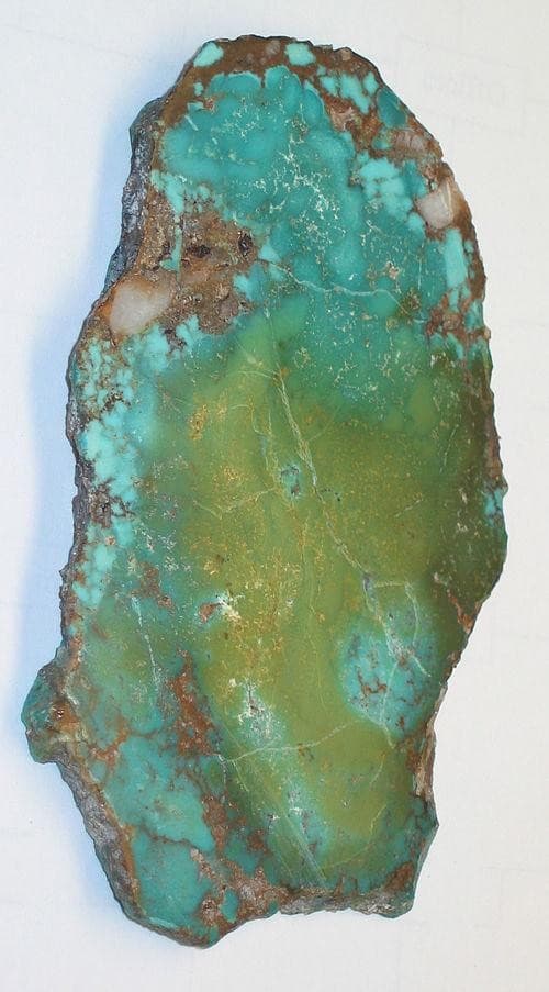 blue color mottled slab of turquoise