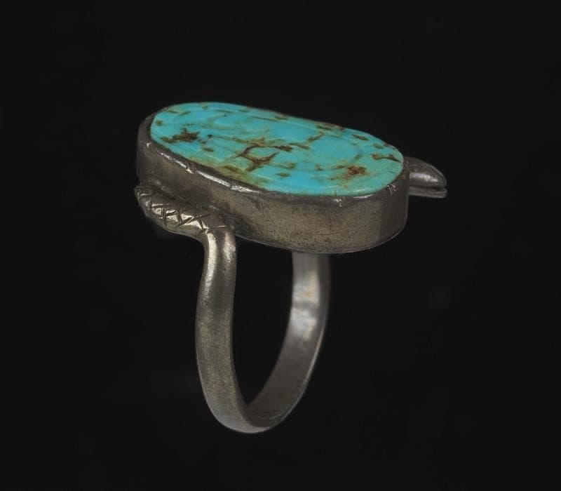 silver ring turquoise slab