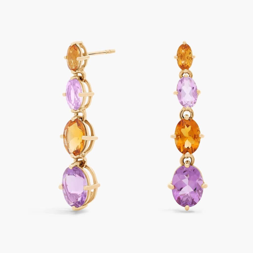 both the citrines and amethysts have been heat treated