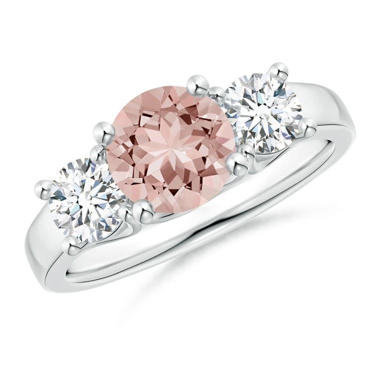 morganite set in this platinum ring